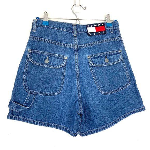 Tommy Hilfiger Pants - Vintage 90s Tommy Girl Big Flag Denim Shorts 7/8